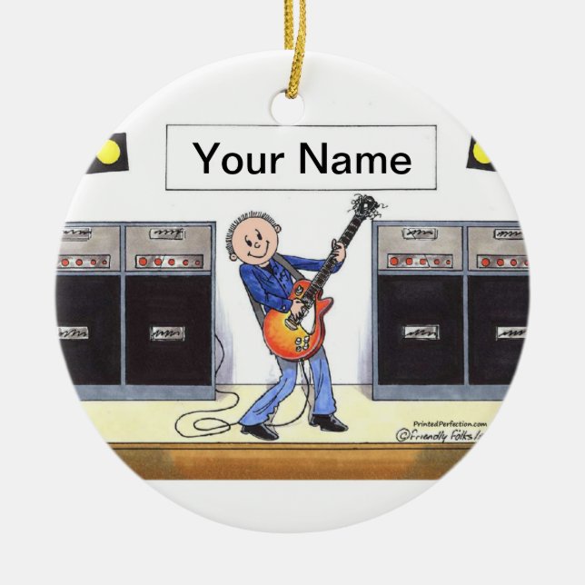 Guitar Player - Male Ceramic Ornament (Front)