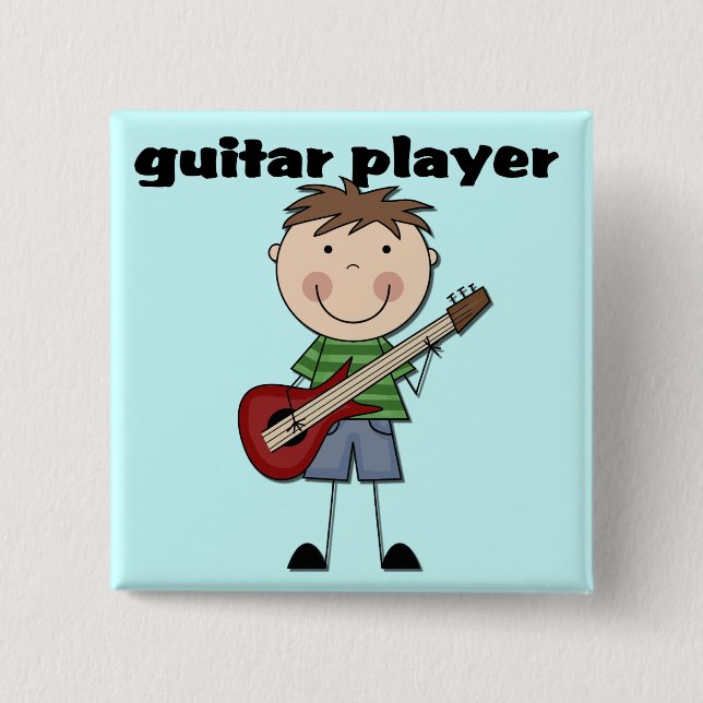 Guitar Player - Male Tshirts and Gifts Button (Front)