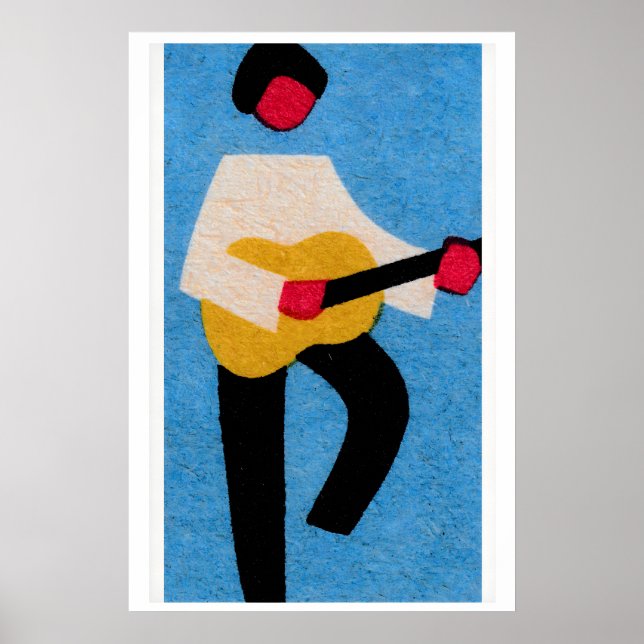 Guitar Player Matchbox Print - Vintage Eastern (Front)