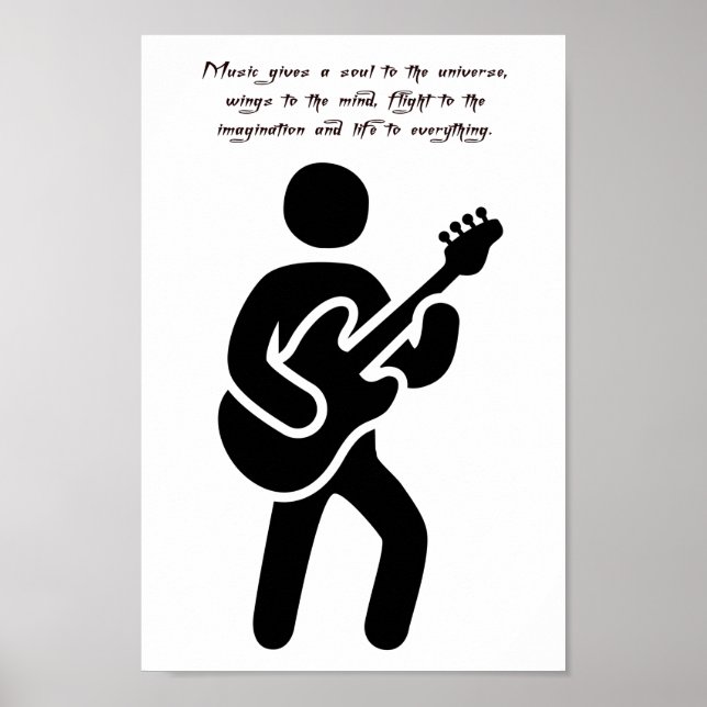 Guitar Player Music Quotes Silhouette art Poster (Front)