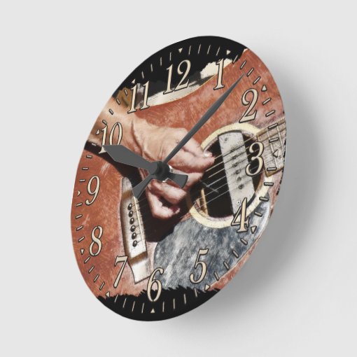 Guitar Player Music Themed Wall Clock Zazzle