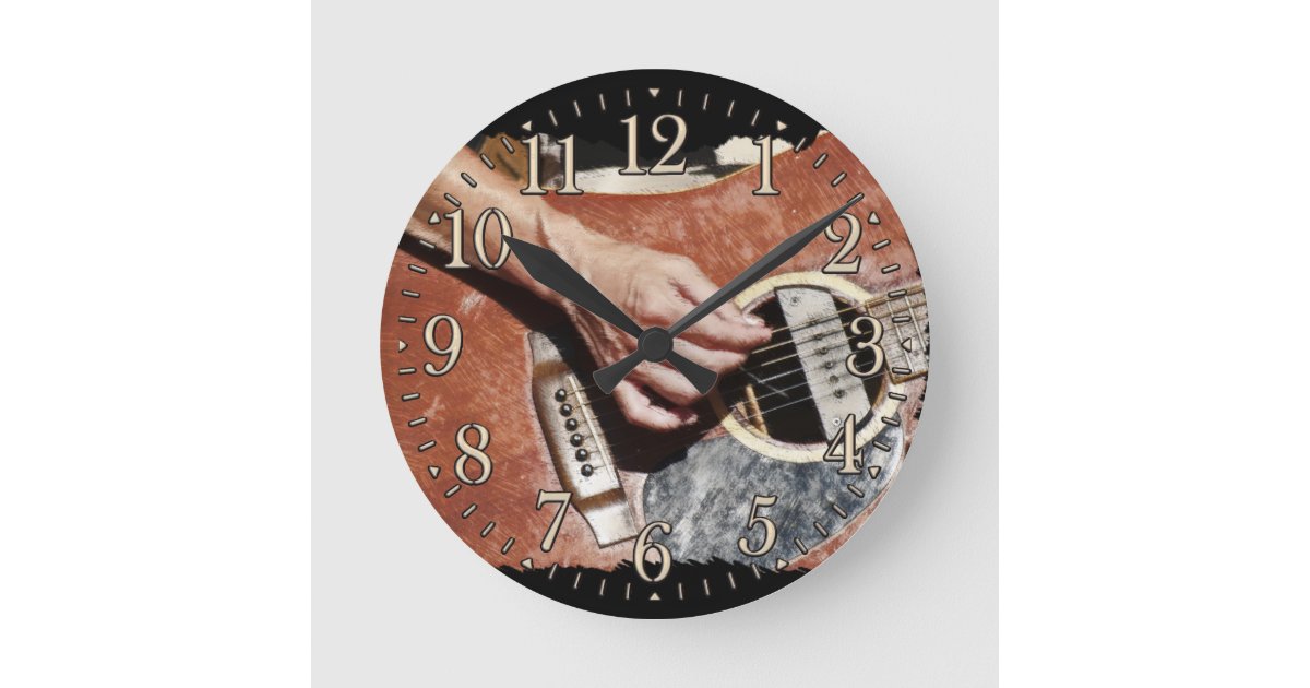 Guitar Player Music Themed Wall Clock Zazzle