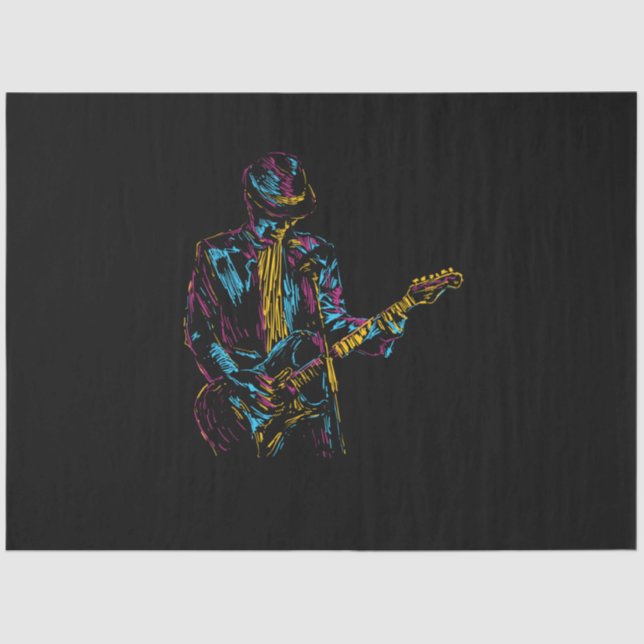 guitar player music tissue paper (Front)