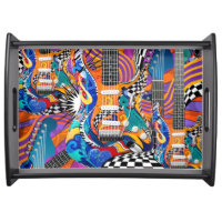 Guitar Player Musician Design Pop Art Serving Tray
