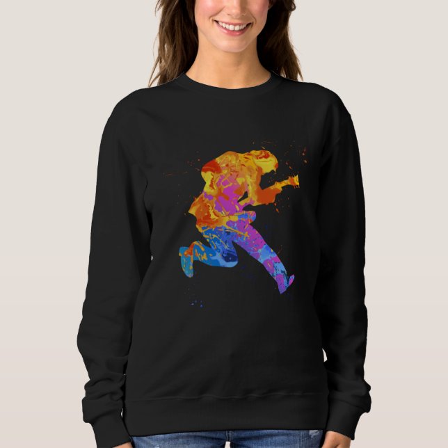 Guitar Player Musician Graphic Music Instrument Gr Sweatshirt (Front)