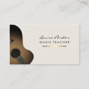 Guitar Player Musician Music Teacher Gold Business Card