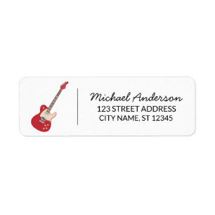 Guitar player or music store Return Address Labels