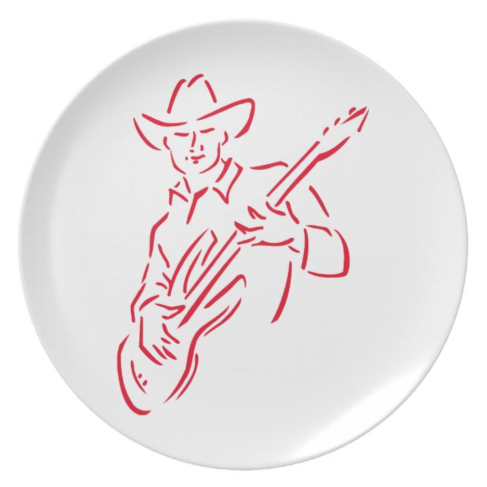 guitar player outline cowboy red.png plate