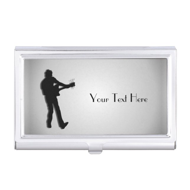 Guitar Player Personalized Business Card Case (Front)