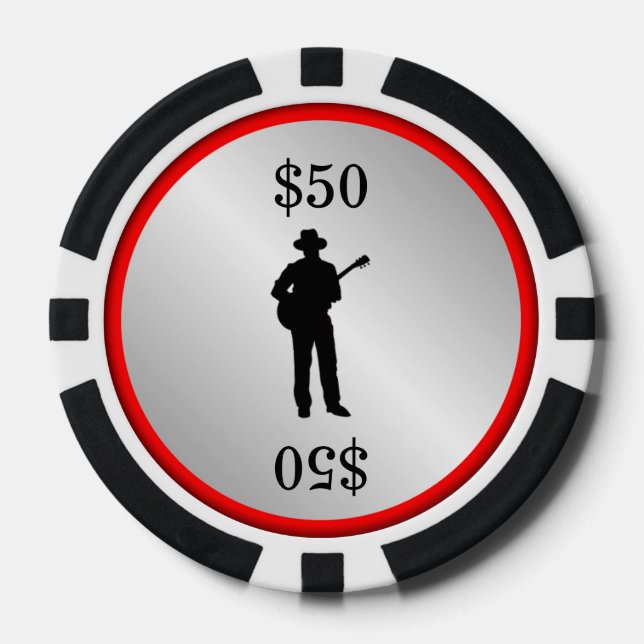 Guitar Player Poker Chips (Front)