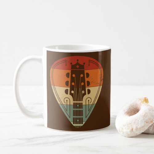 Guitar Player Retro Vintage Guitar Pick Music Coffee Mug