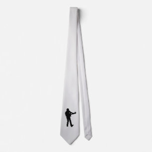 Guitar Player Silver Neck Tie
