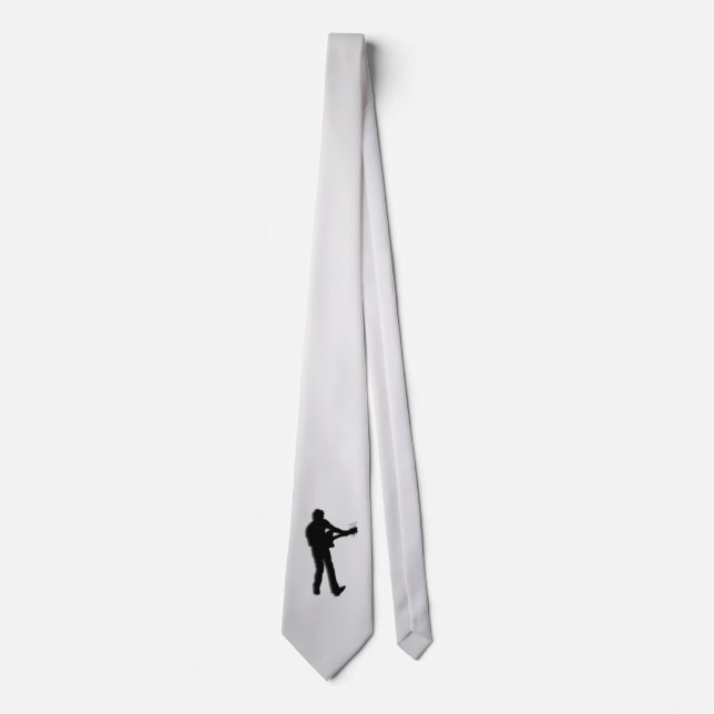 Guitar Player Silver Neck Tie (Front)