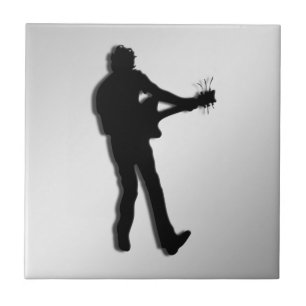 Guitar Player Silver Tile