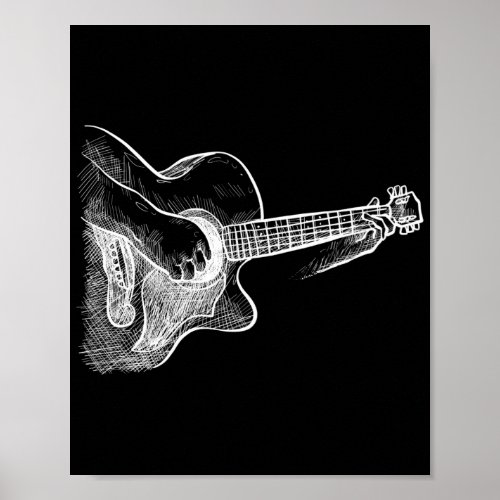 Guitar Player Sketch Musician Guitarist Poster