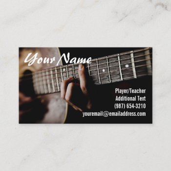 Guitar Player - Teacher -songwriter - Band Business Card by UROCKDezineZone at Zazzle