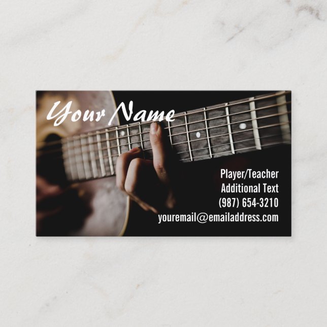 Guitar Player - Teacher -Songwriter - Band Business Card (Front)