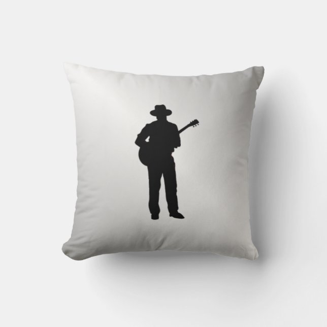 Guitar Player Throw Pillow (Front)