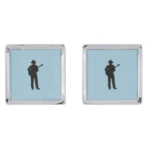Guitar Player with Hat Cufflinks