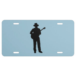 Guitar Player with Hat License Plate
