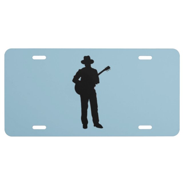Guitar Player with Hat License Plate (Front)