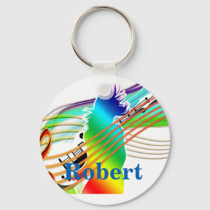 Guitar Player With Music Keychain