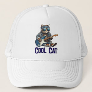 Guitar Playing Cat - Cool Kitty Vibes Trucker Hat