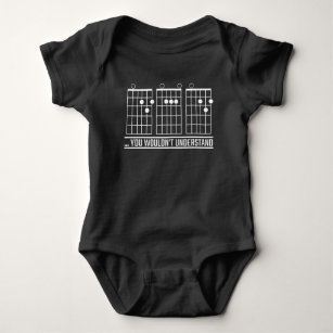 Guitar playing DAD Bass Acoustic Music Instrument Baby Bodysuit