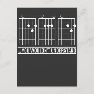 Guitar playing DAD Bass Acoustic Music Instrument Postcard