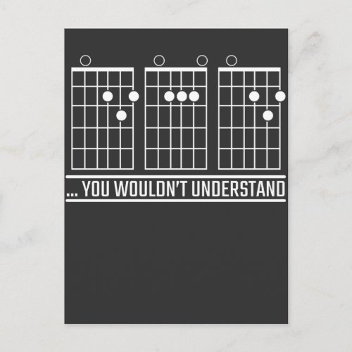 Guitar playing DAD Bass Acoustic Music Instrument Postcard