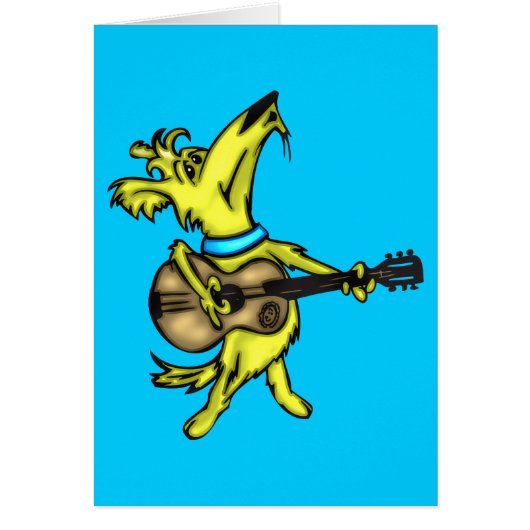 Guitar Playing Dog Cards (Front)