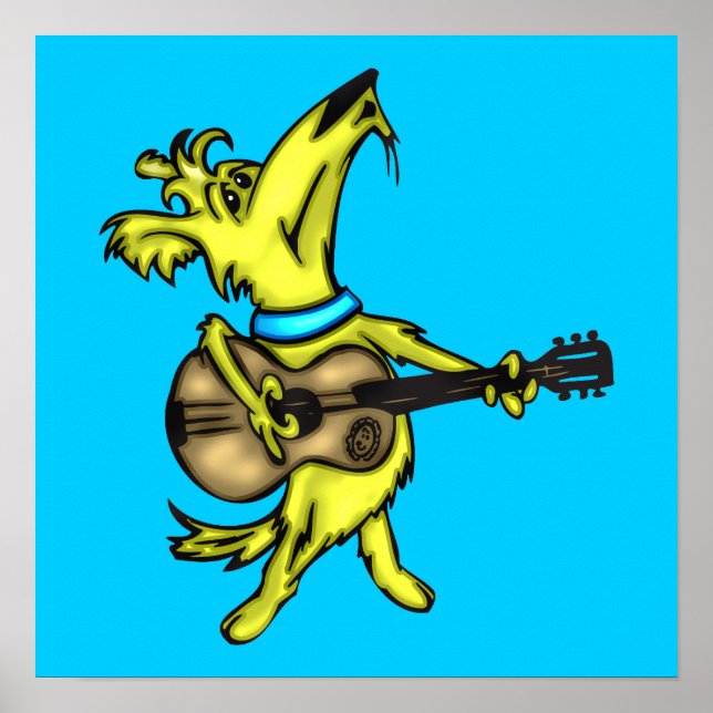 Guitar Playing Dog Poster (Front)