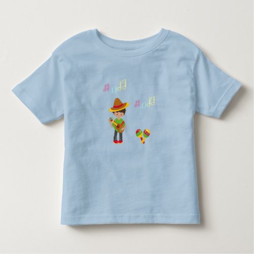 Guitar Playing Hombre with Maracas Music Notes Toddler T_shirt