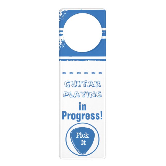 Guitar Playing in Progress  Door Hanger (Front)