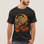 Guitar playing skull Halloween men&#39;s t-shirt
