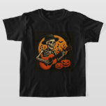 Guitar-Playing Skull Halloween T-Shirt