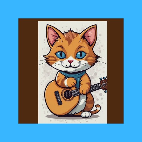 Guitar playing Tomcat will go shopping with you  Tote Bag