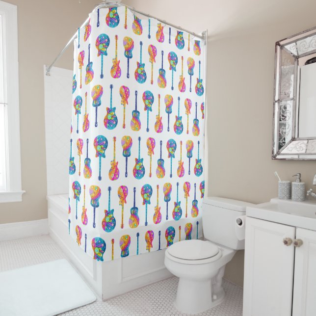 GUITAR POP ART SHOWER CURTAIN (In Situ)