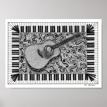 Guitar Poster by elihelman at Zazzle