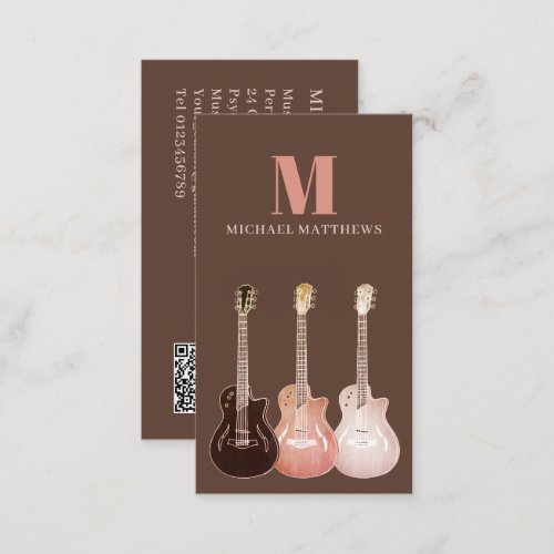 Guitar Professional Musician Custom QR Code Business Card