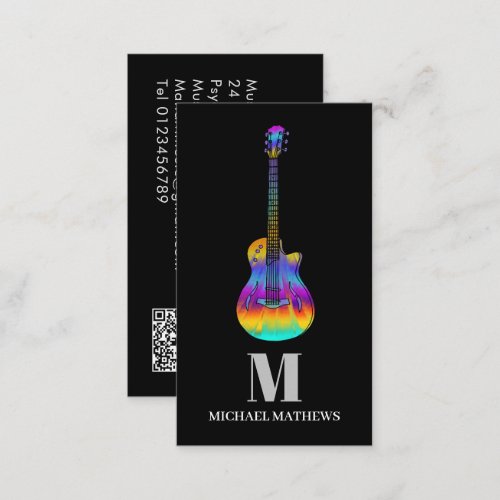 Guitar Professional Musician QR Code Personalized  Business Card