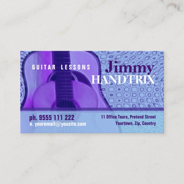 GUITAR "PurpleBlue" Business card (Front)