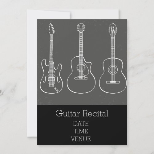 Guitar Recital hip stylish performance Invitation