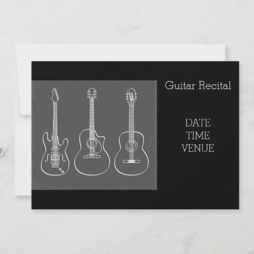 Guitar Recital hip stylish performance Invitation