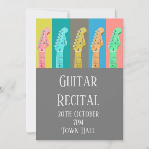 Guitar Recital modern pastel stylish performance Invitation