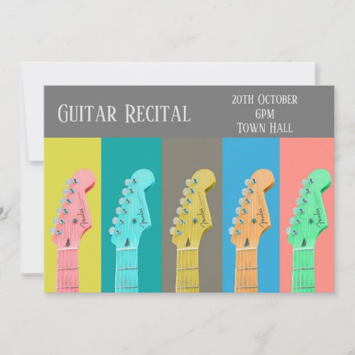 Guitar Recital modern pastel stylish performance Invitation