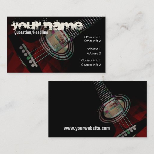 Customizable GUITAR "Redtrax" Business card V2.0