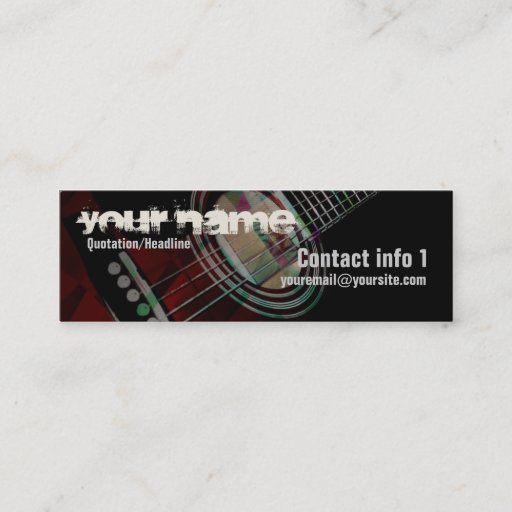 Customizable GUITAR "Redtrax" Small Business card