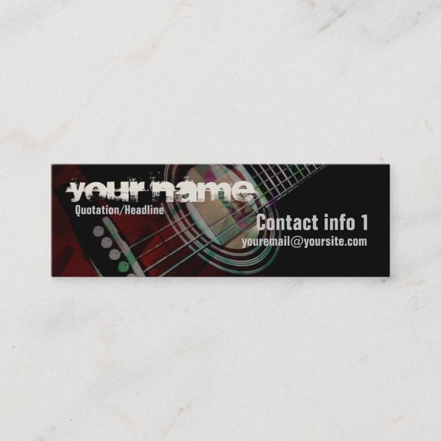 GUITAR "Redtrax" Small Business card (Front)