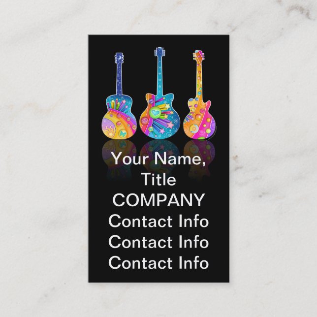 GUITAR REFLECTIONS Customizable BUSINESS CARDS (Front)